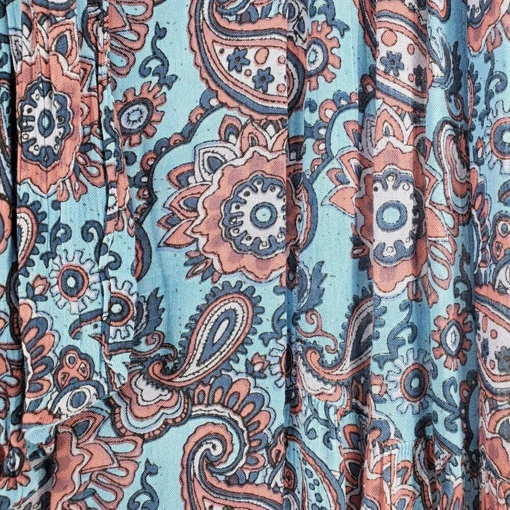 Free People Women's Multicolor Palazzo Pants Paisley Wide-Leg Size Small (C-6) - Picture 5 of 12